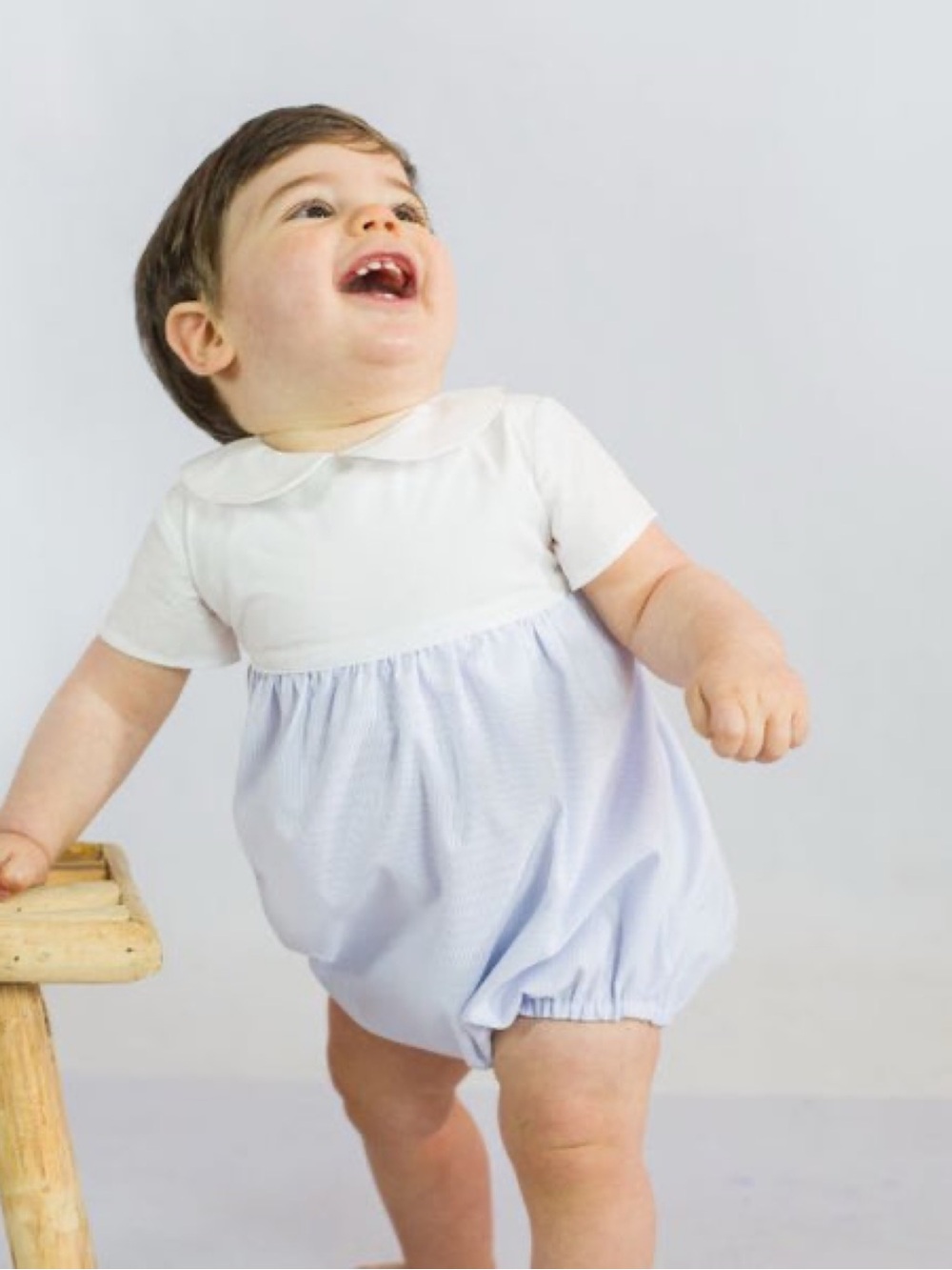 Edgehill Collection Cute Classic Baby Blue Romper
